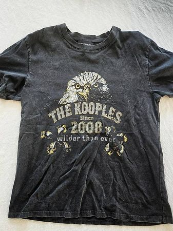 The Kooples T-Shirt Schwarz Eagle Print Vintage Washed Gr. S
