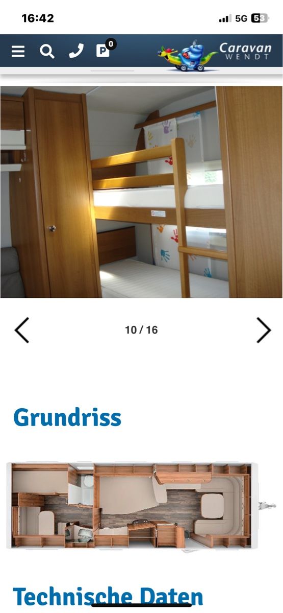 Tabbert Veicoli da campeggio: Wohnwagen Tabbert Da Vinci 700 Kd mit vorzelt – Usato da Oberdorf SO venduto da Valentina2008 9