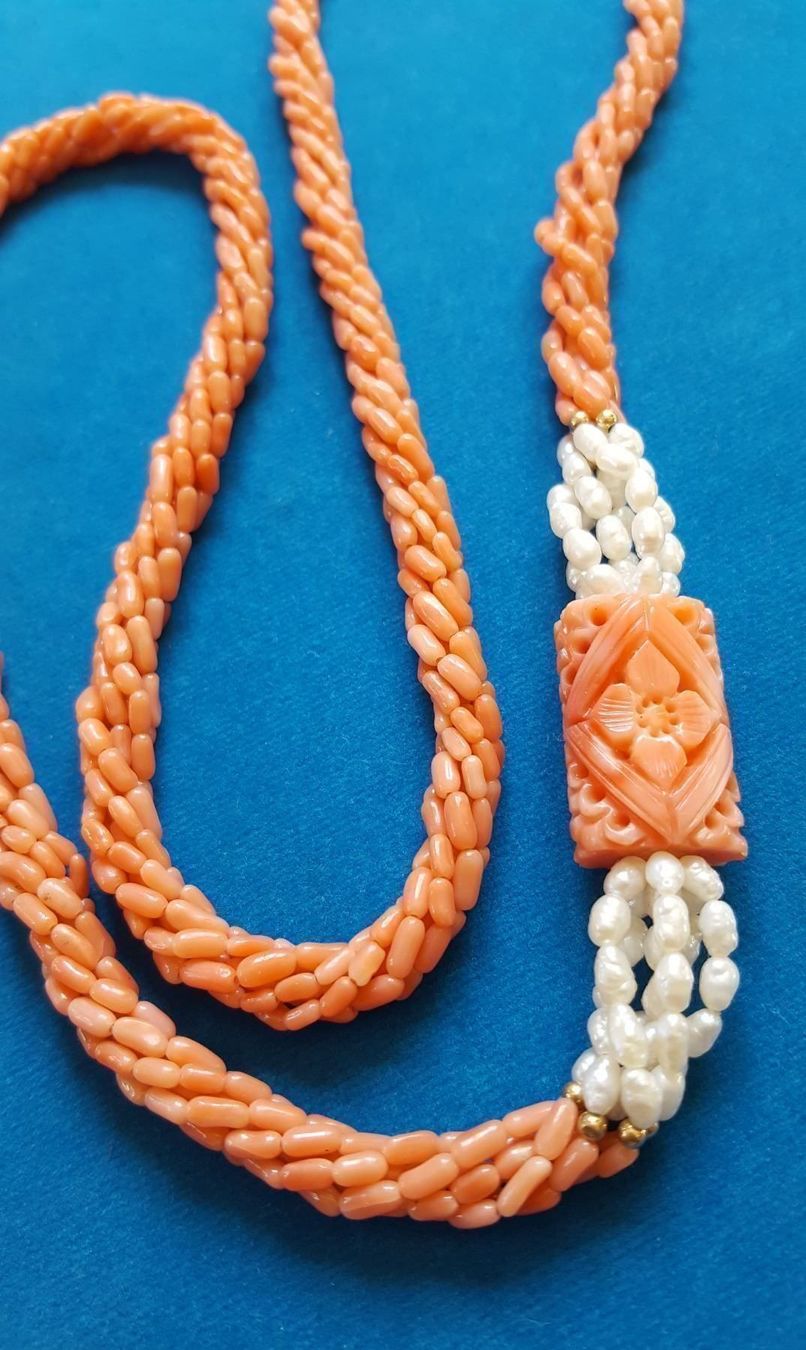 Catenine: Coralle Kette mit 585 Gold kugeln/Perlen – Usato da Wald ZH venduto da Aniade 8