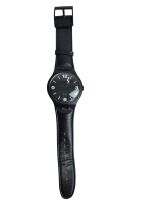 SWATCH Uhr schwarz, Kunstleder