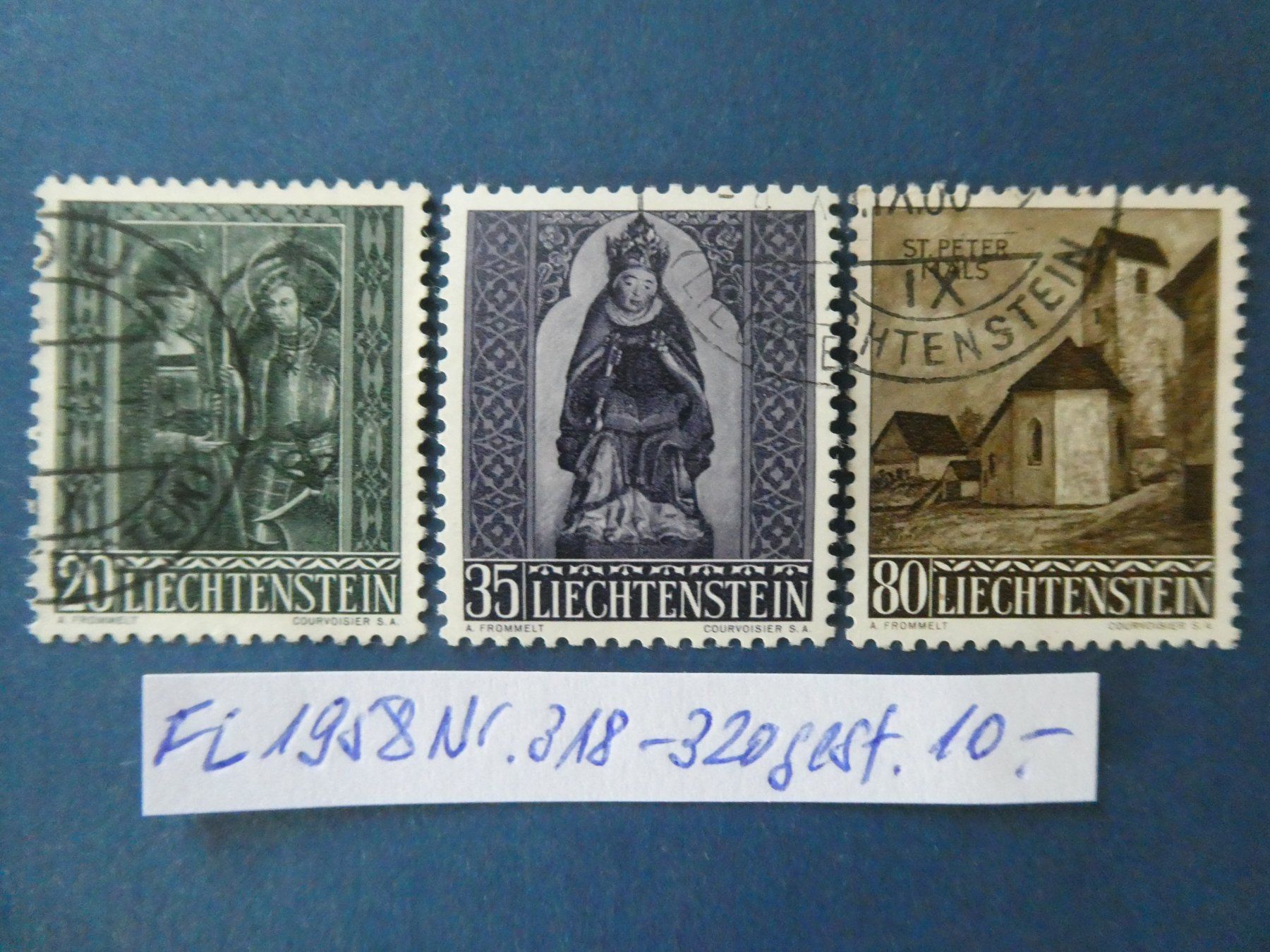 Tutti i francobolli: FL 1958 Nr. 318-320 gestempelt – Usato da Lausen venduto da Herbamare01