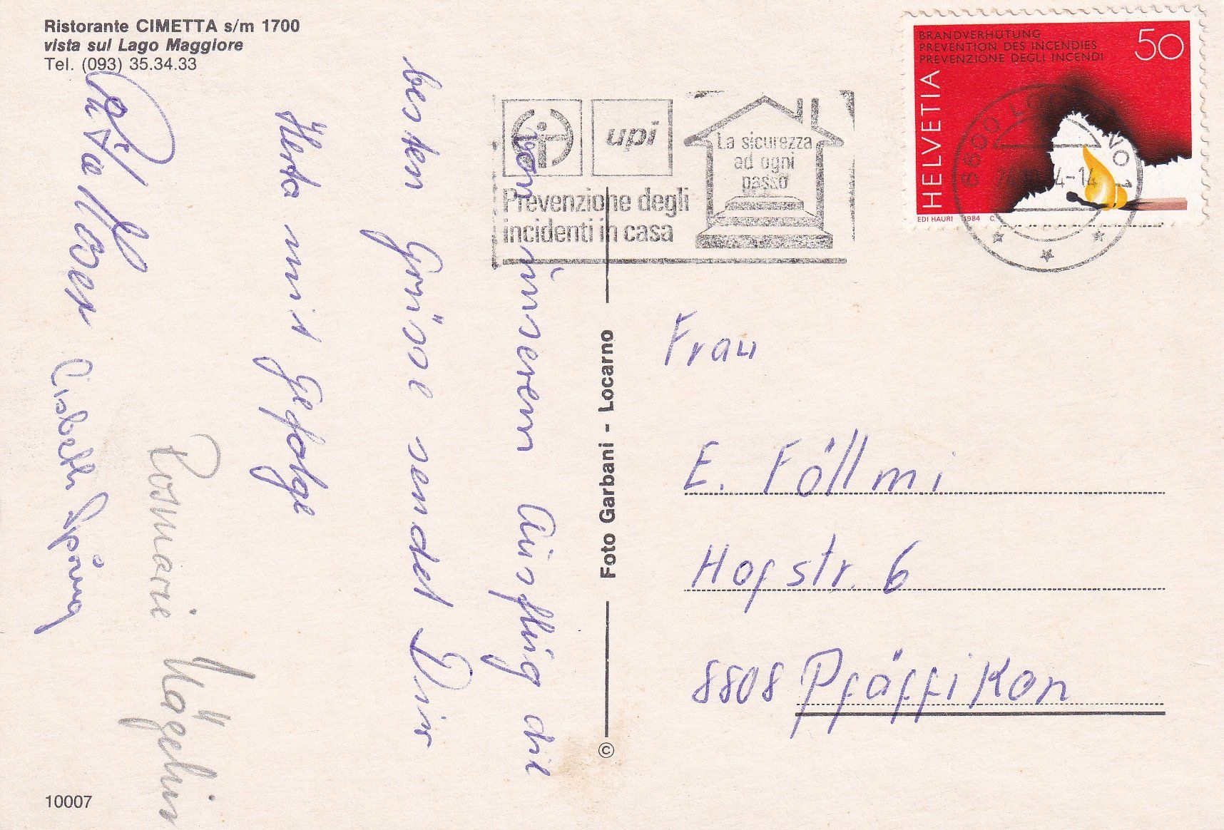 Cartoline postali: Cardada Cimetta /ay – Usato da Hombrechtikon venduto da Rudolf07 1