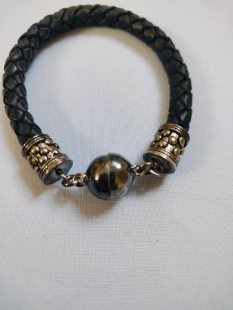 Armband aus Leder 925er Silber