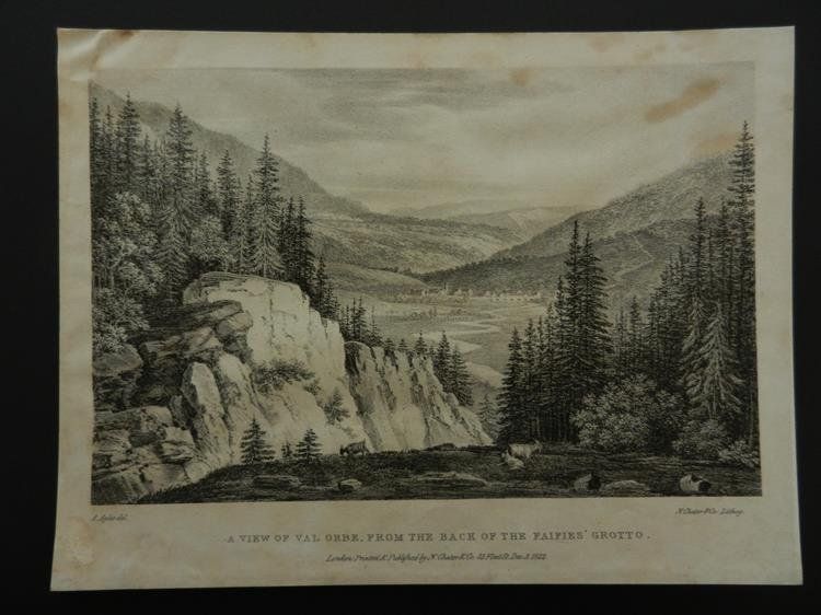 Incisioni: Blick auf Val Orbe Lithographie – Usato da Risch venduto da Antikfee