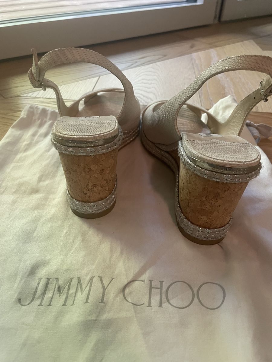 Jimmy Choo Damenschuhe: Jimmy Choo white leather wedges - size 39 – Neu (gemäss Beschreibung) aus Zürich von Fredsgaard 2