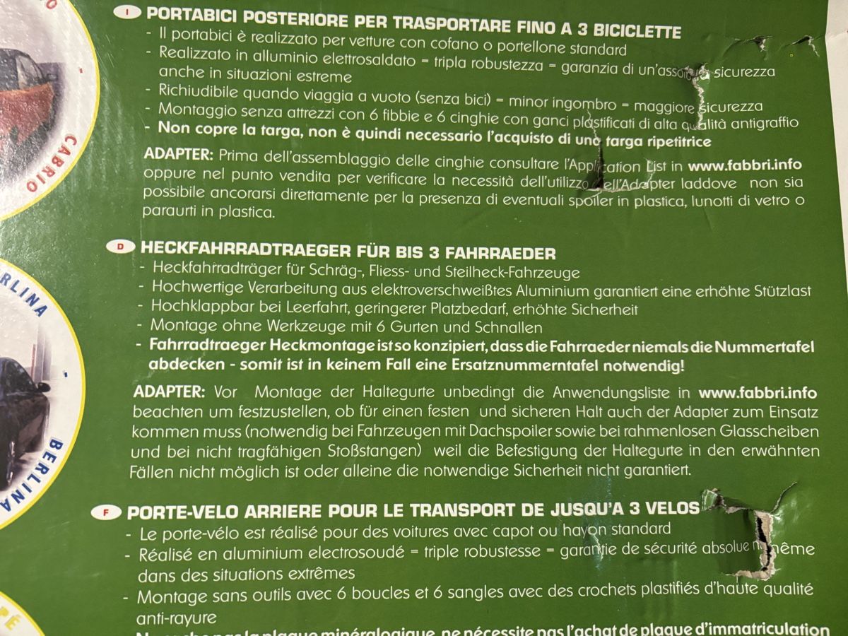 Travi: Fahrradträger Heckmontage – Usato da Rumisberg venduto da Babyl0n 2