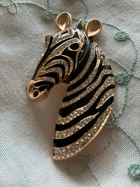 Spille & Fermagli: superbe broche art deco ZèBRE email doré – Usato da Evilard venduto da nenette01