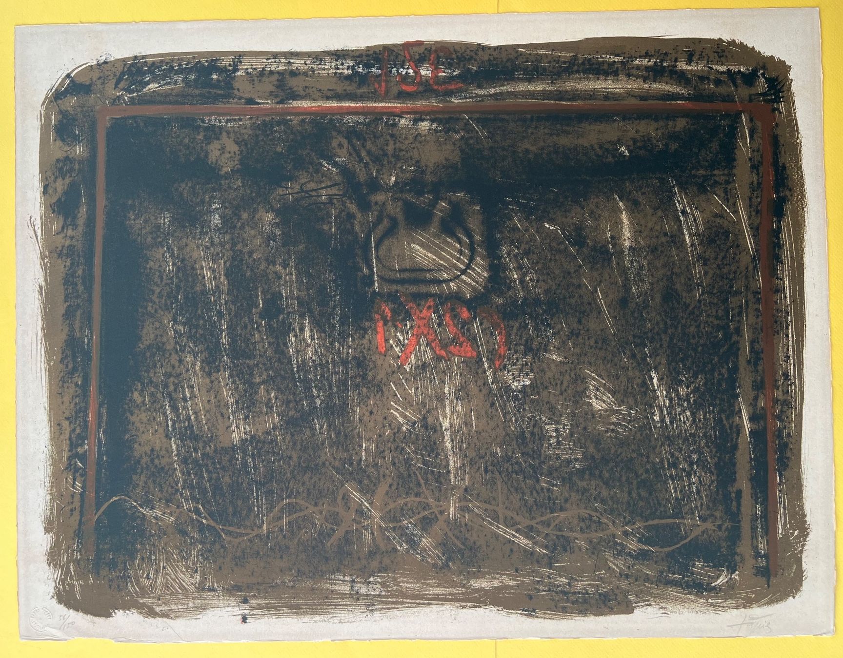 Grafica & Litografie: Antoni Tapies Original Farblithographie handsigniert 1963 – Usato da Adliswil venduto da bilderboerse-zuerich