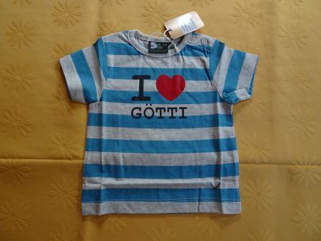 NEUES T'shirt grau-blau "I love Götti" Gr. 62/68 - 260712