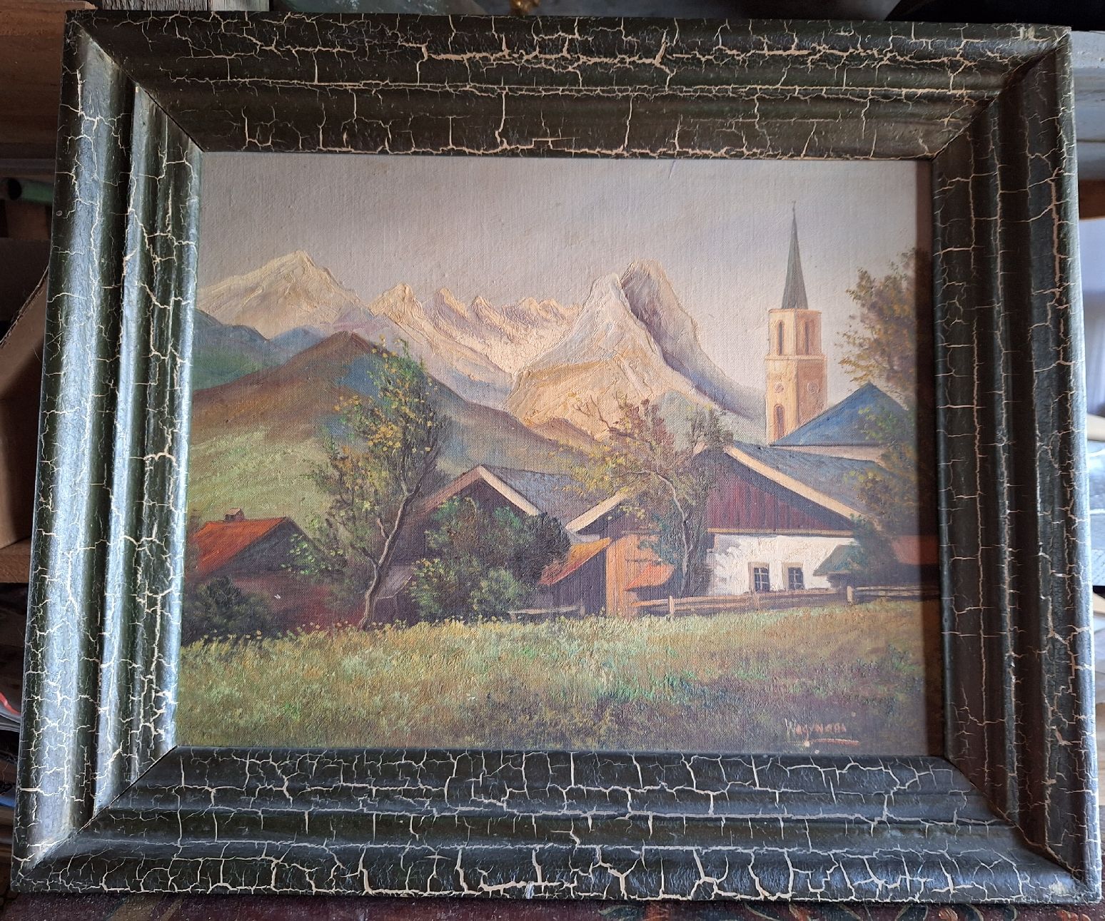 Poster & Bilder: altes Bild Landschaft signiert 61×53 – Gebraucht aus Vilters von Fleiflomi