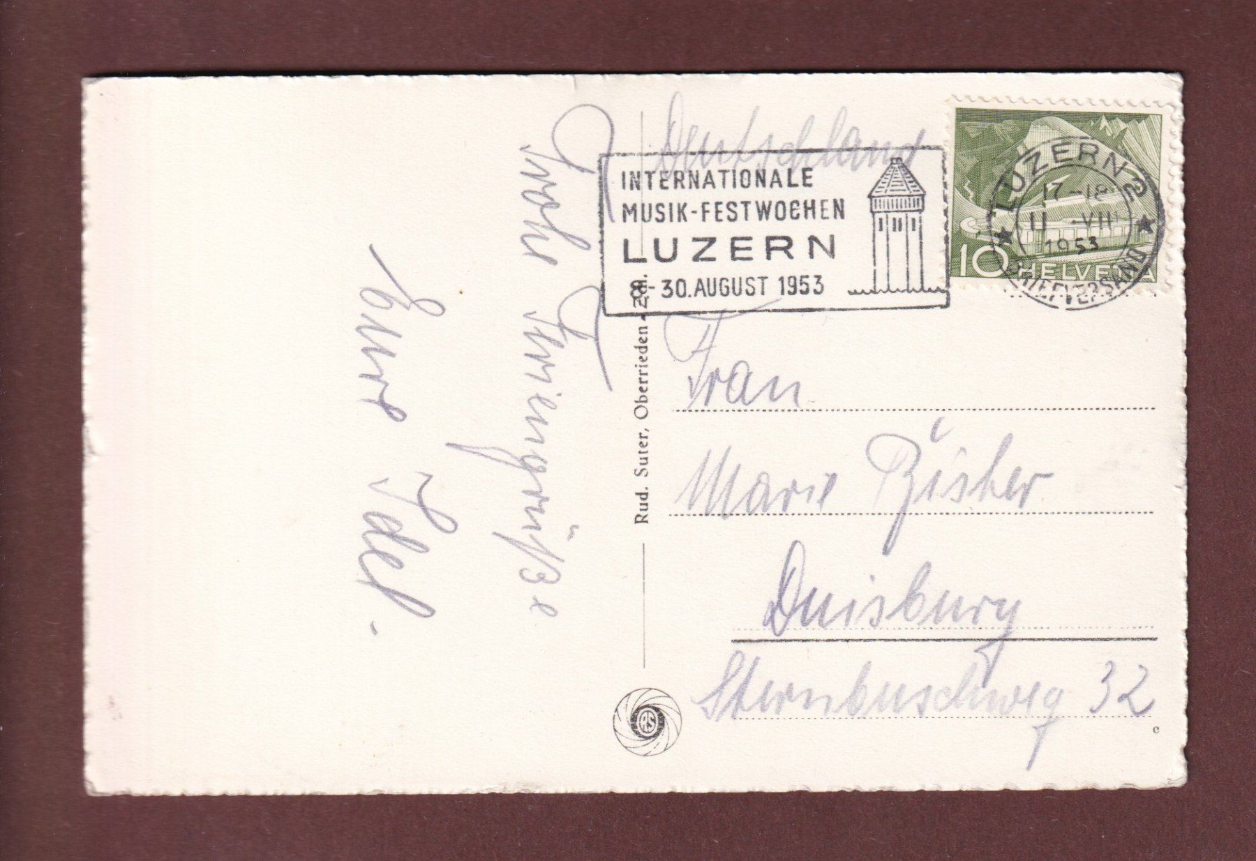 Cartoline postali: LUZERN - Teilansicht - 1953 – Usato da Pully venduto da nicecards-shop 1