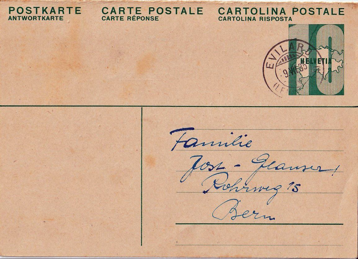 Tutti i francobolli: 1935 Postkarte Evilard – Usato da Arlesheim venduto da gaugi43