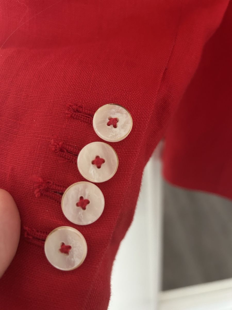Mango Giacche: Mango Red Linen Double-Breasted Blazer Jacket Jacke – Nuovo (secondo la descrizione) da Unterägeri venduto da Rogucha 2