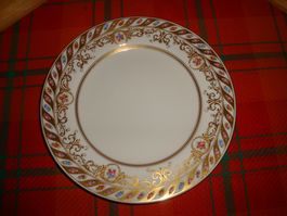 Antiker Zierteller mit Goldrand und Blumenmuster, Top!