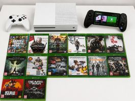 Microsoft Xbox One S 1TB + GameSir G8 Plus + 14 Spiele