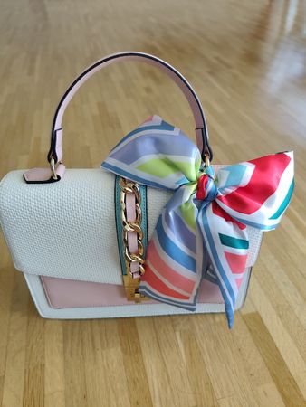 Handtasche Aldo Damen weiss pink mit Schal (neu)