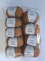 LangYarns Wolle Neon 9x 50g orange/schwarz NEU