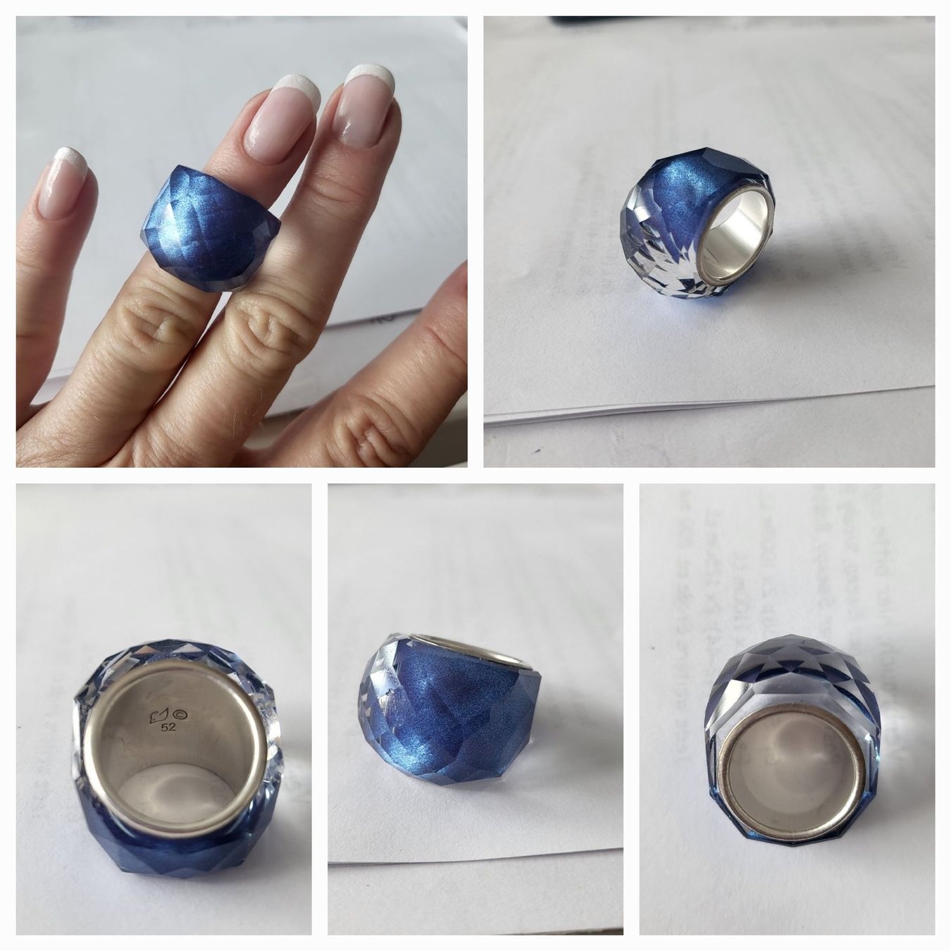 Swarovski Anelli: Swarovski Nirvana Ring Gr. 52 mitternachtsblau – Usato da Oberriet SG venduto da Bodo6