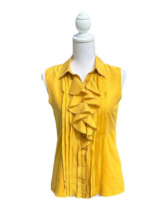 Mustard Yellow Blouse Ruffles MaxMara Gr. M