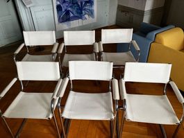 Leder Freischwinger Stuhl im Thonet / Bauhaus Stil, 6 stk.