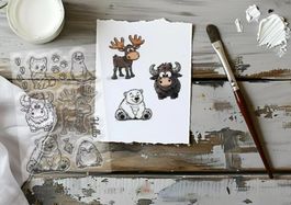 Neues Set  Motivstempel Tierli