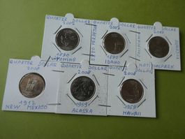 USA 2007/2008,  6 Quarter-Dolllars unzikuliert