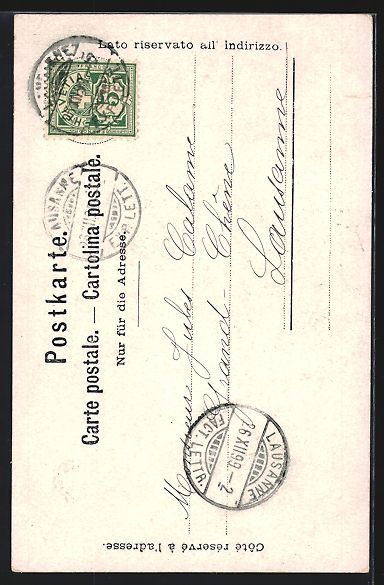 Cartoline postali: Lausanne, Ortsansicht mit Bergpanorama – Usato da Berlin venduto da bartko-reher 1