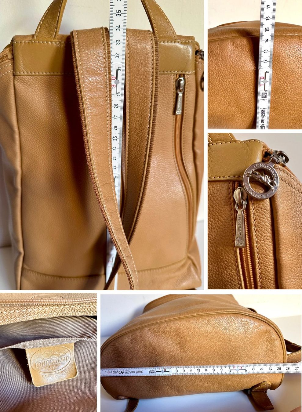 Longchamp Borse da donna: Longchamp sac à dos camel miel - taille M – Usato da Bernex venduto da euma1976 4