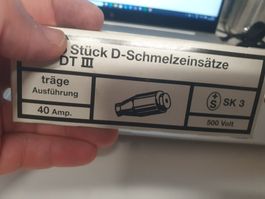 Schmelzsicherung DIII T E33 40A gG 500 V 1 Stück