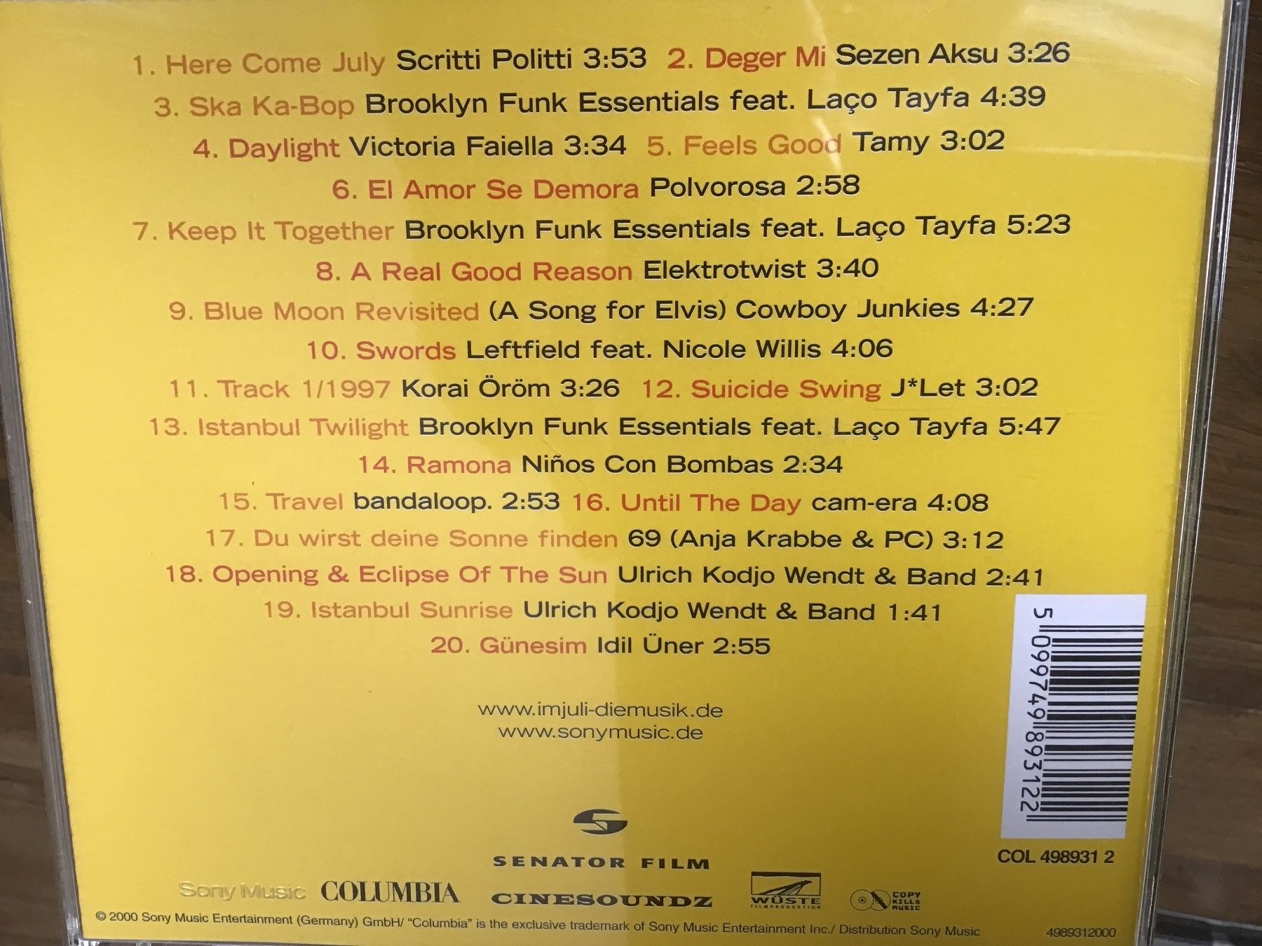 CD: Im Juli - Original Soundtrack CD    o – Usato da Thierachern venduto da sweden08 1