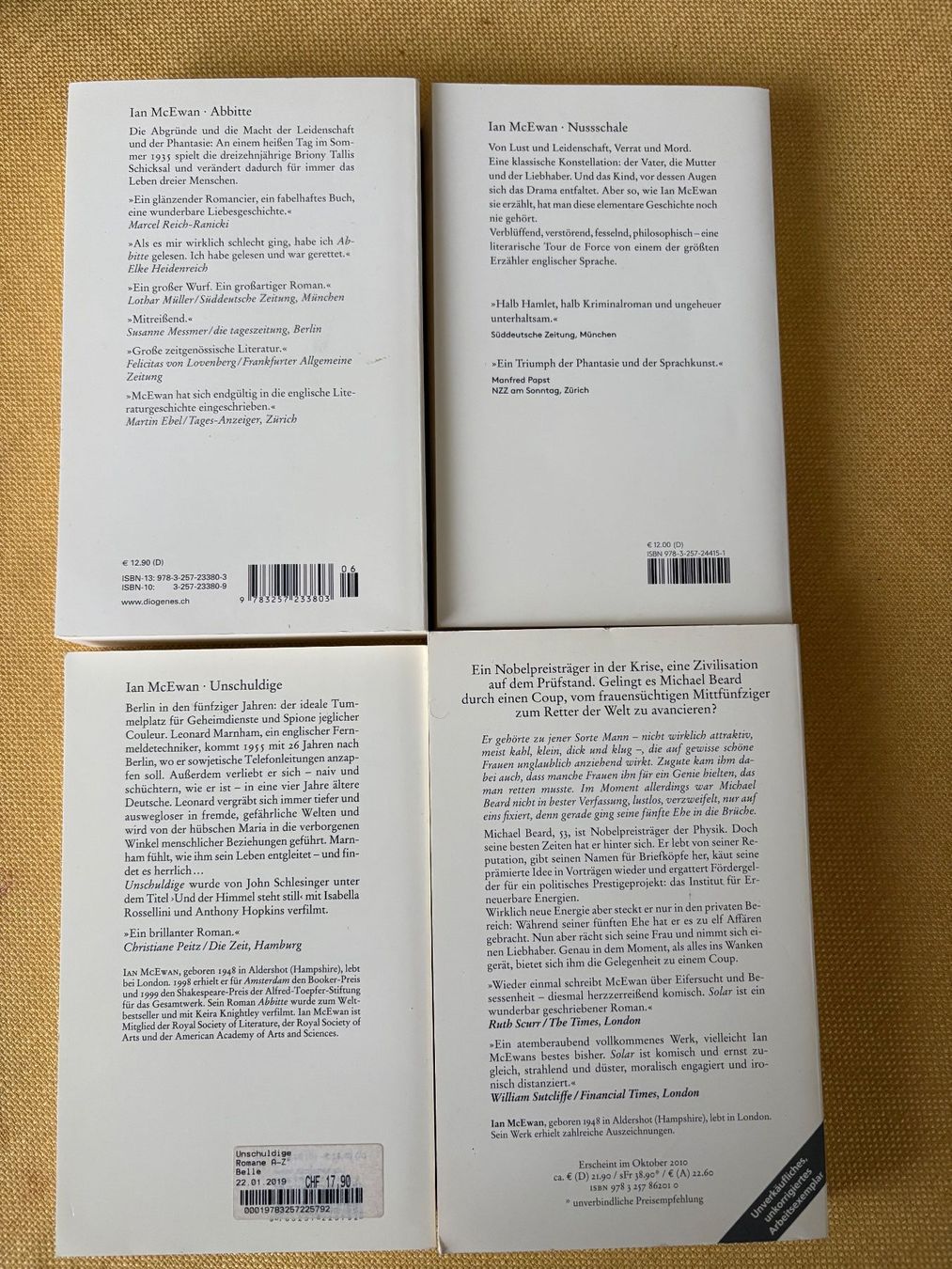 Bücher: 4 Titel von Ian McEwan – Gebraucht aus Oberweningen von Gerini 1