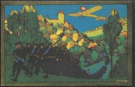 1913 Karte Schweiz. Nationale Flugspende o BASEL Top ab 1.--