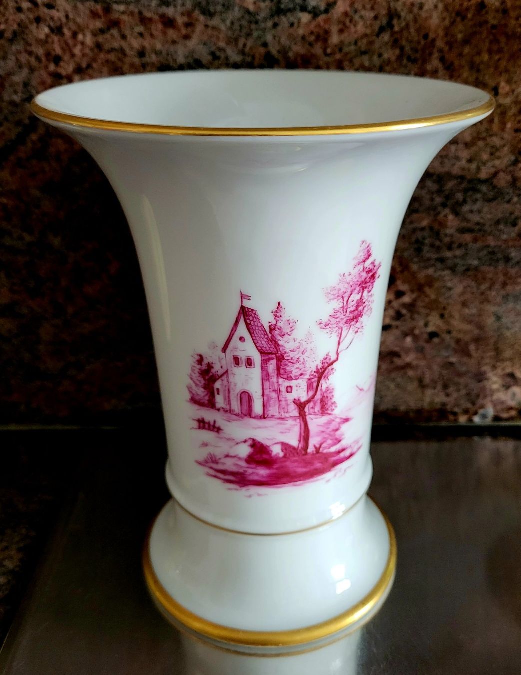 Vasi & Recipienti: Kratervase Höchst mit Carminoe rot Bemalung. – Usato da St. Gallen venduto da nikolausraphael 4