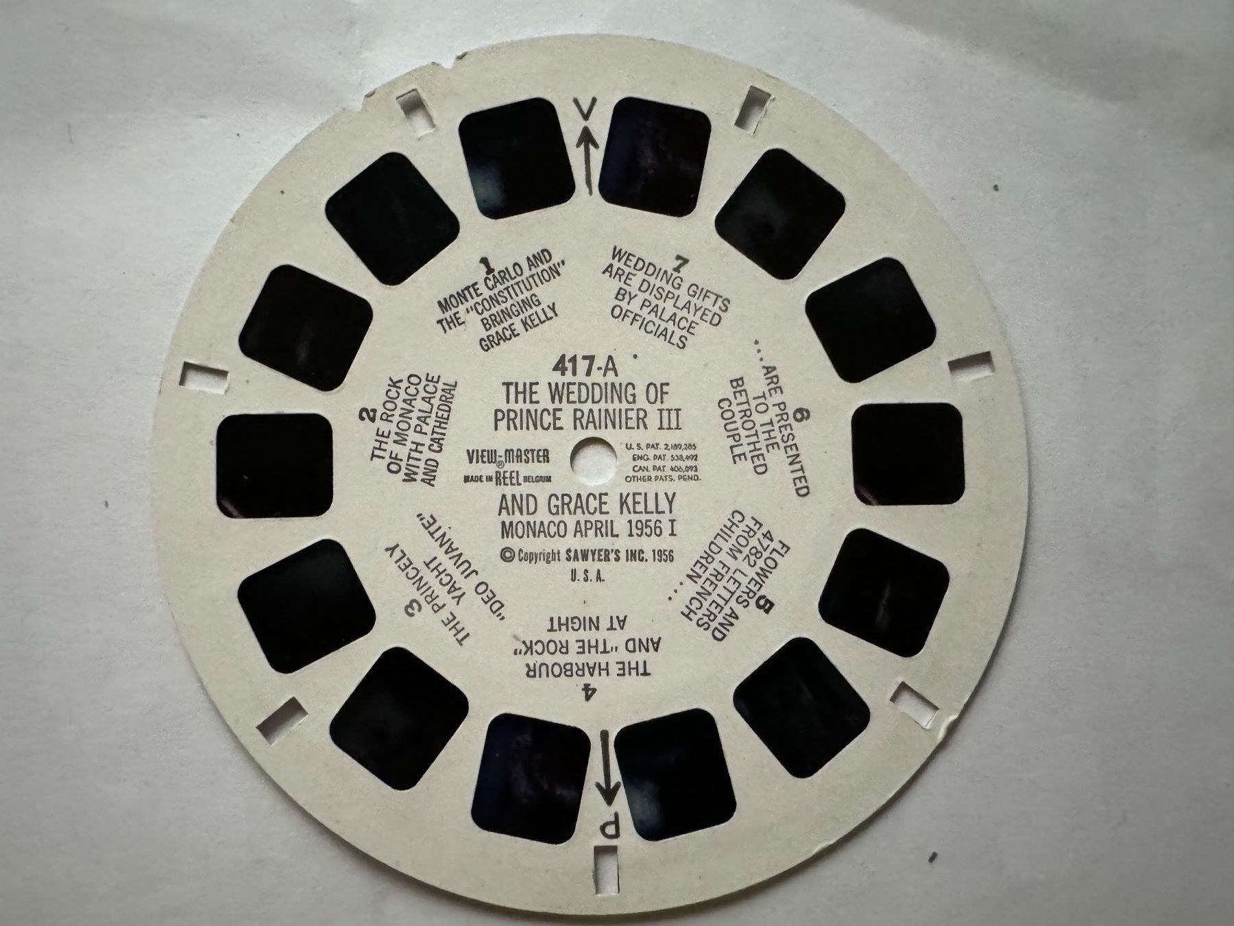 View-master Spielzeuge: View-Master 3D: Nr. 417 ABC WEDDING PR. RAINIER GRACE KELLY – Gebraucht aus Tegerfelden von siebenmacky 1