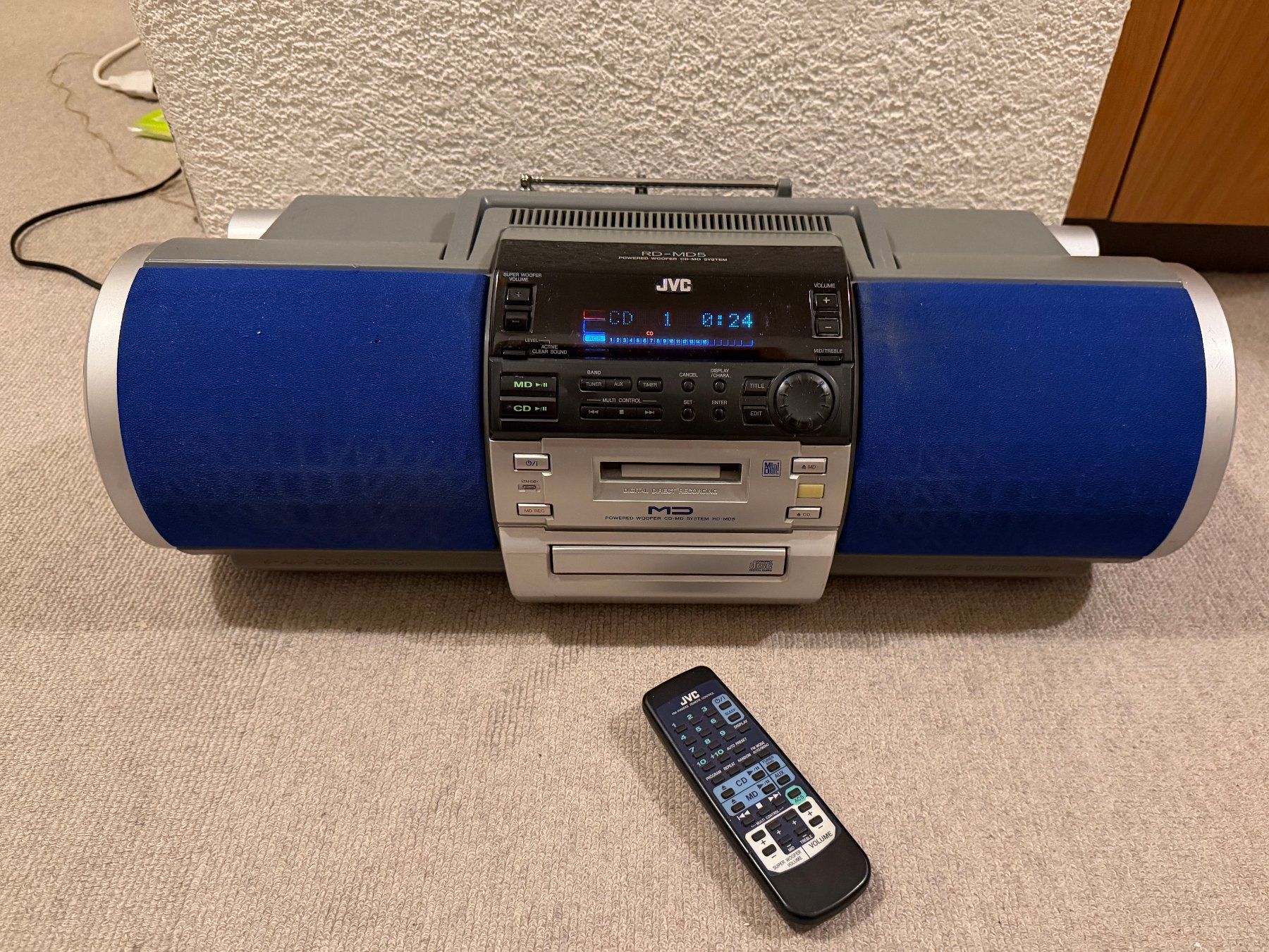 JVC RD-MD5 Boombox Vintage - Radio Cassette - HORS SERVICE, Pour Pièces Uniquement
