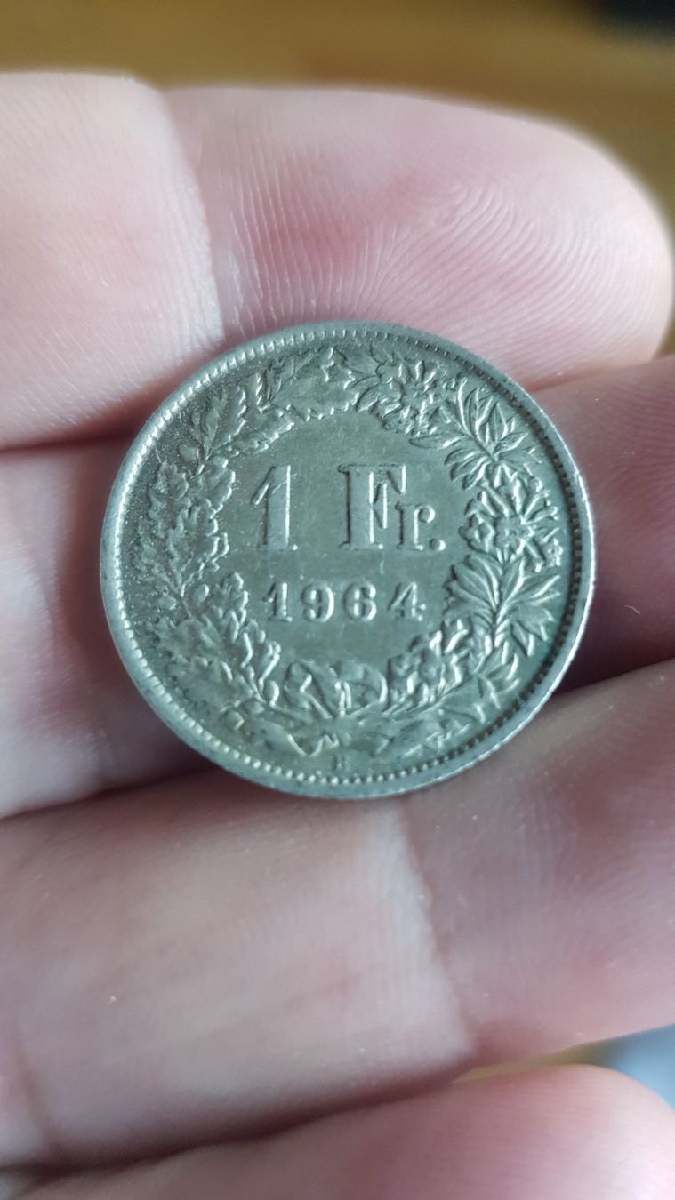 Alle Münzen: 1 Franc 1964 – Gebraucht aus Meyrin von menelaos77