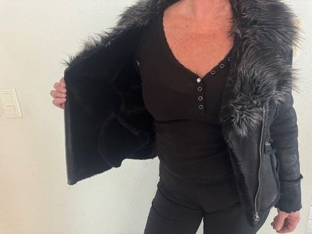 Coole Navyboot Winterjacke Kunstfell Gr. 38 schwarz