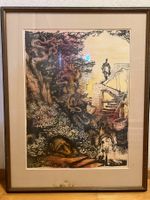 Grosses, surreales Bild, Mischtechnik – D. Tencerl ca. 1975