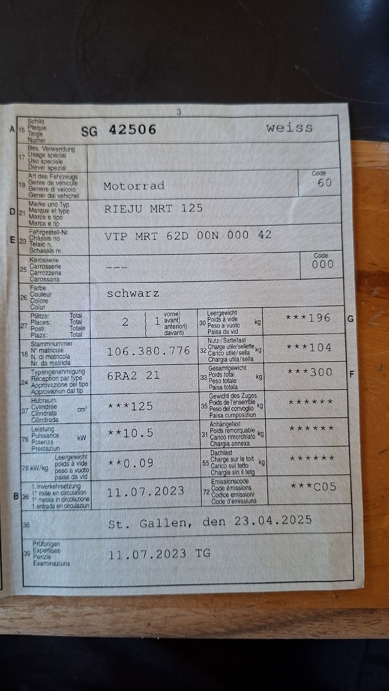 Rieju Strasse: Motorrad Rieju MRT 125 – Gebraucht aus Bütschwil von dev_zq77 9
