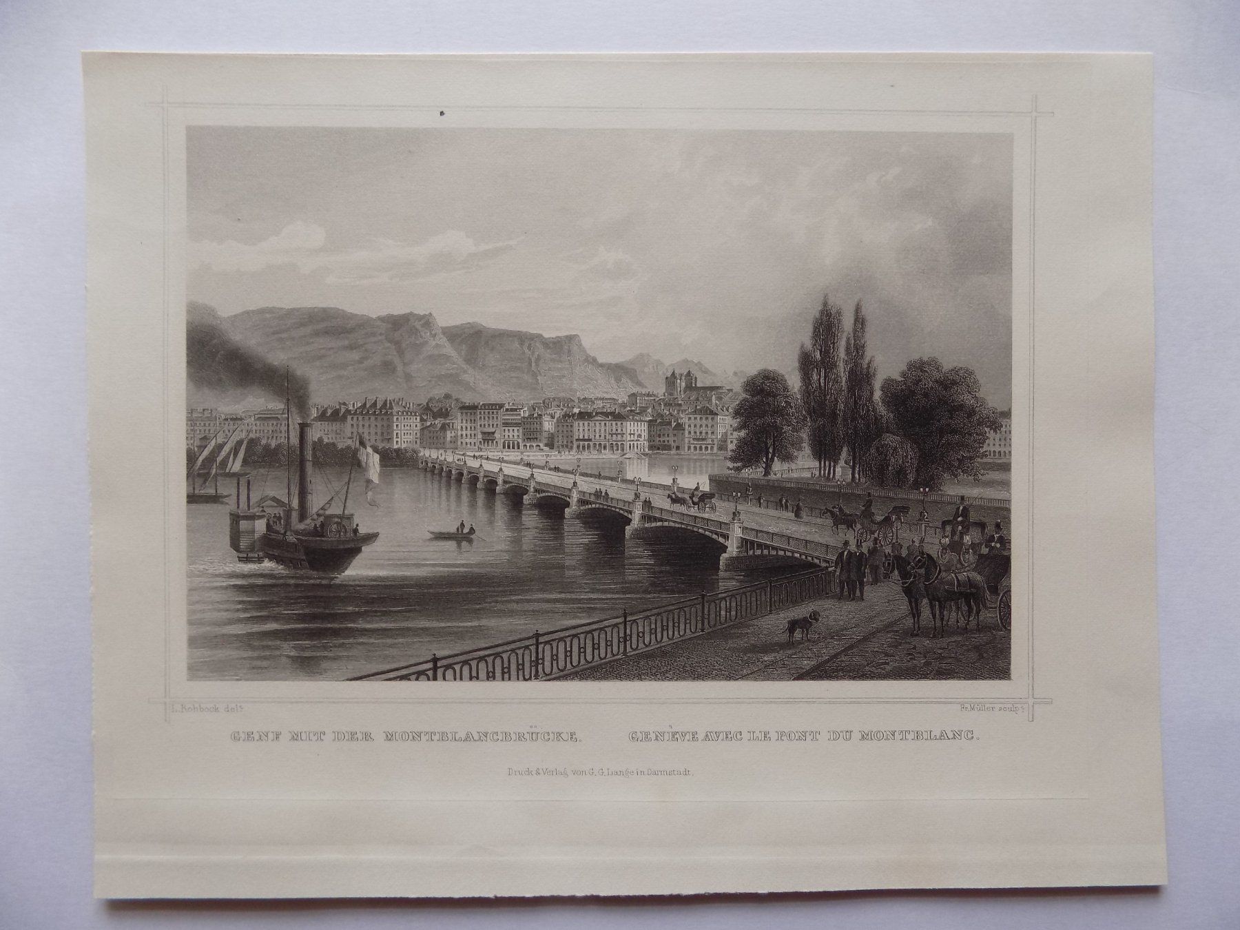Stiche: Genève pont Montblanc – Gebraucht aus Risch von Rischli15