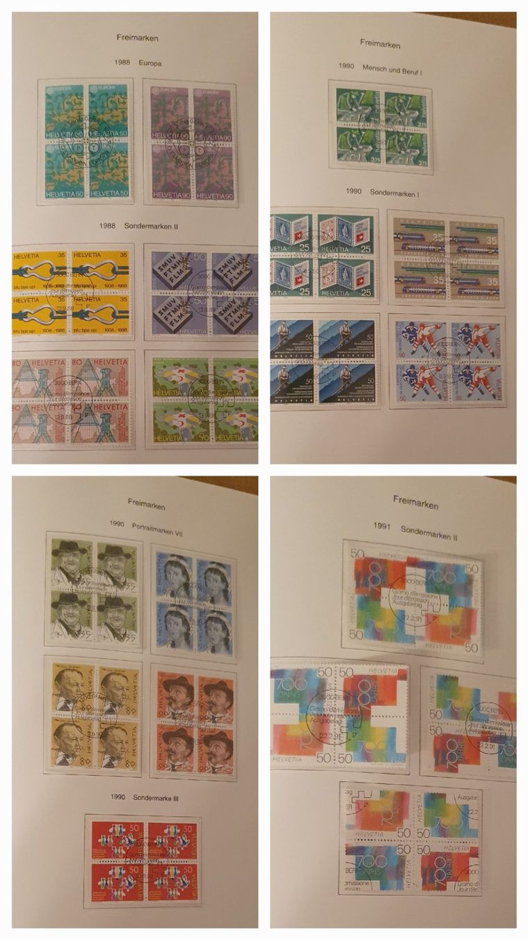 Alle Briefmarken: 4er Block Sammlung Freimarken Gestempelt 1945 - 1990 – Gebraucht aus Kreuzlingen von Rschweiz1 9