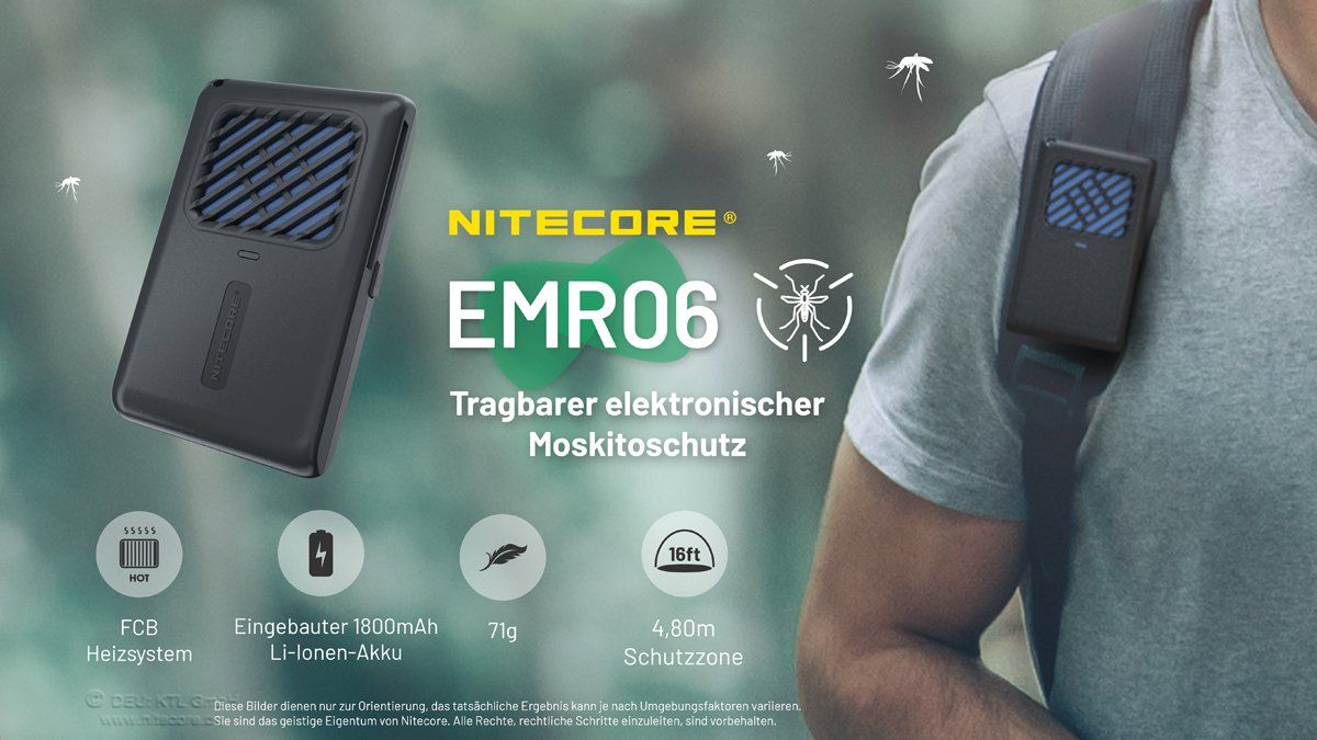 Deodoranti per ambiente: Insektenschutz, integrierter Akku - Nitecore EMR06 – Nuovo (secondo la descrizione) da Grüningen venduto da Prolumin