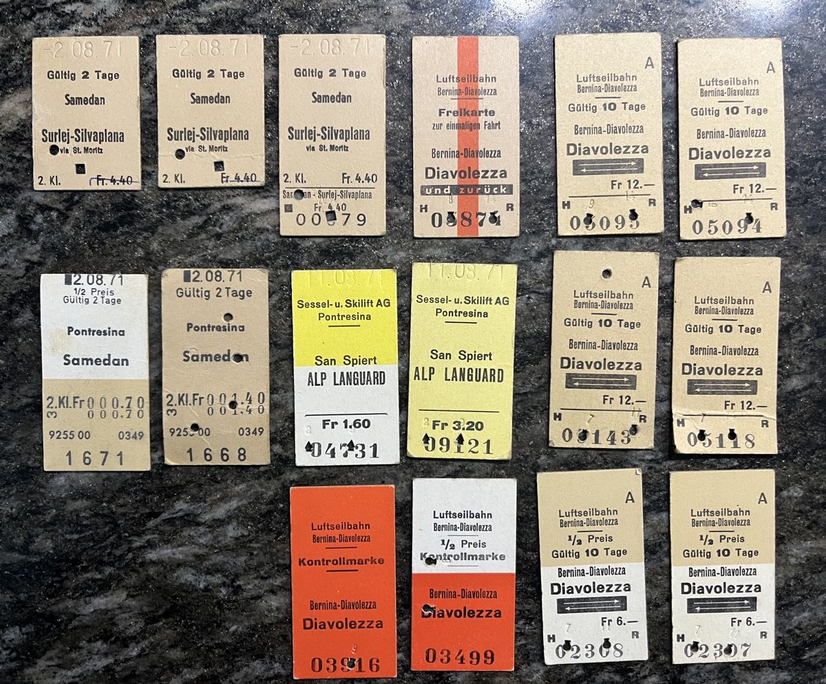 Tickets: Edmondsonsche Bahnbillette Oberengadin – Gebraucht aus Rueschlikon von Smash2000