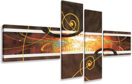 4-teiliges Leinwandbild - Abstrakt - 195x80cm