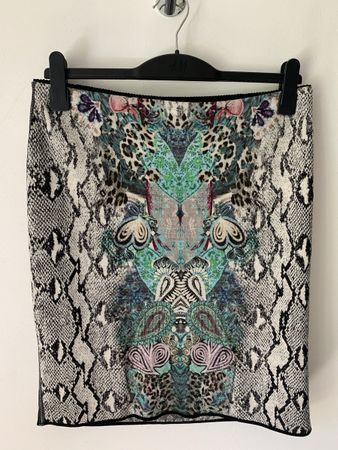Marc Cain Rock Gr. 44 Wolle gemischt, schwarz animal Print
