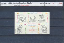 1999 "Comics, Rodolphe Töpfer"- Heftchenblatt, ** postfrisch