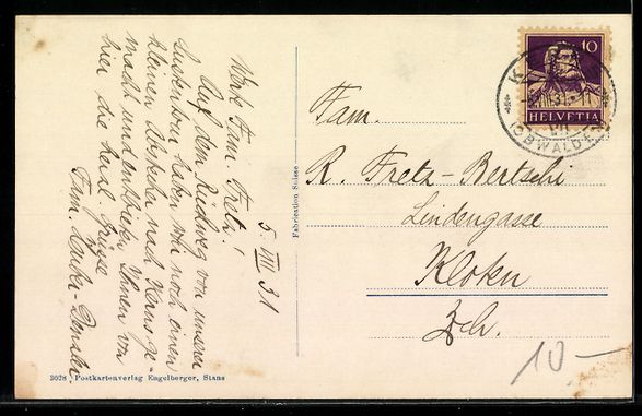 Cartoline postali: AK Flüeli-Ranft, Talblick mit Melchtalerberge – Usato da Berlin venduto da bartko-reher 1