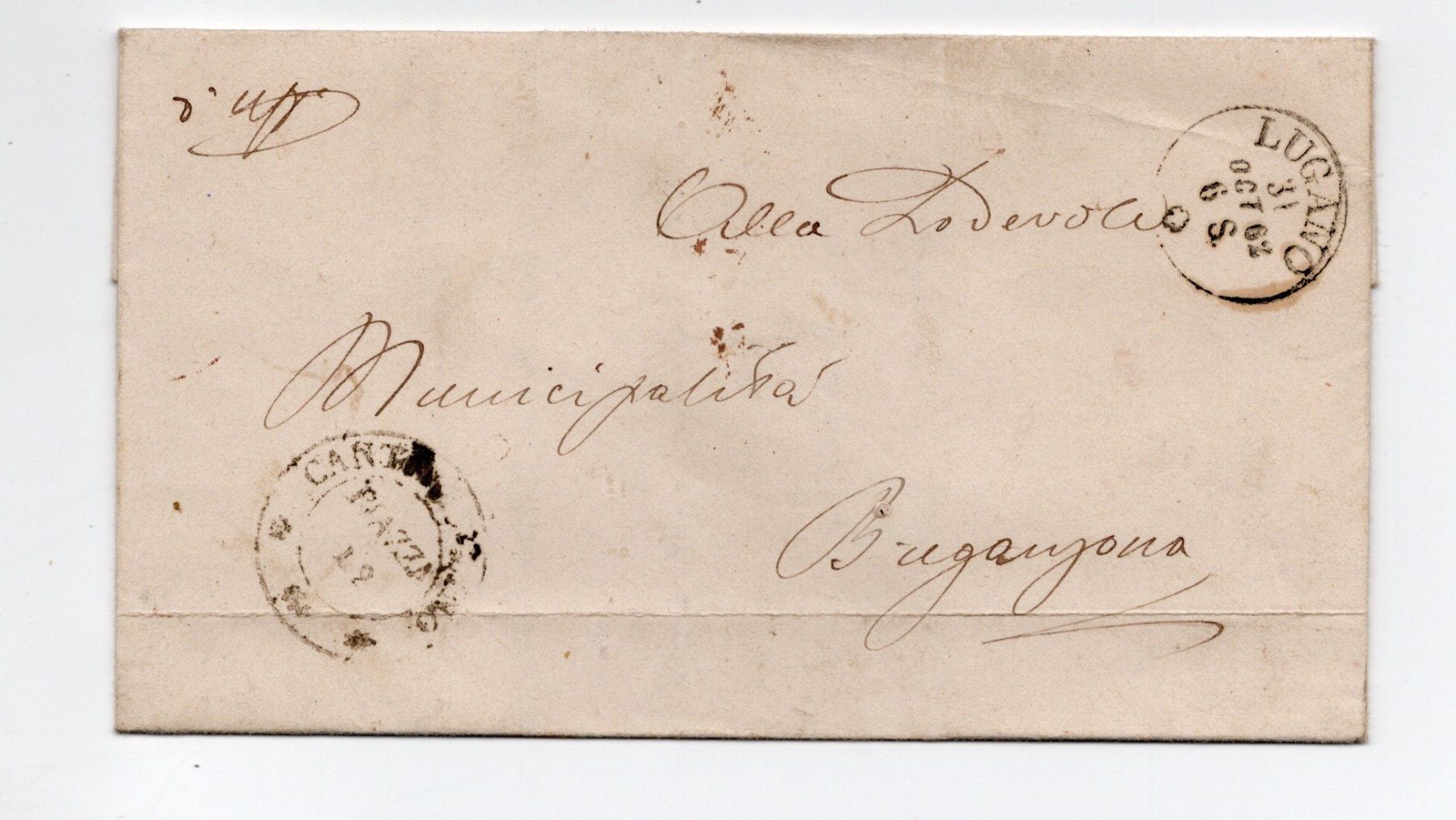 Buste & buste per spedizione: a8 Prefil. LUGANO 1862 – Usato da Breganzona venduto da dede46