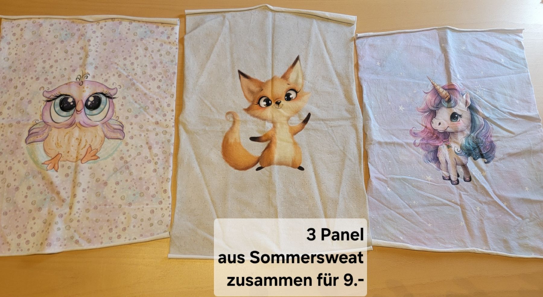 Stoffe: 3 Panele aus Sommersweat – Neu (gemäss Beschreibung) aus Schwaderloch von jas_jwg6