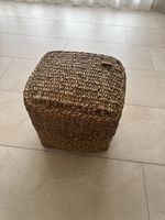 Hocker (40x40x38 cm) aus Seegras natur für Wohnzimmer/Garten